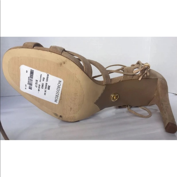 New MK Michael Kors Leather Suede Pumps Gladiator Lace Brown Women Shoes 10 - Picture 9 of 12
